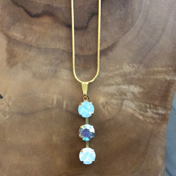 Peridot AB, Chrysolite + White Opal Crystal Drop Necklace - Picture 10 of 16